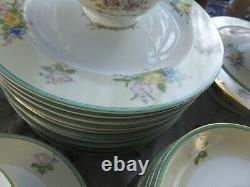 1960's Green floral dinnerware set- 89 pieces