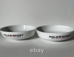 ©1989 Polo Sport Polo Ralph Lauren Rare Vintage White Ceramic Bowl Set Pair