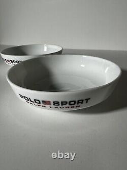 ©1989 Polo Sport Polo Ralph Lauren Rare Vintage White Ceramic Bowl Set Pair