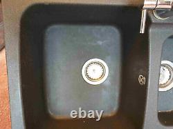 1.5 Bowl Resin sink CLD651 Graphite + Ceramic mixer tap