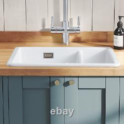 1.5 Bowl Undermount and Inset White Ceramic Kitchen Sink Rangemaste CRUB3315WH