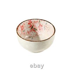 2/4pc 5.1inch Flower Bowl Set Ceramic Fruit Bowl Soup Rice Oatmeal Bowl Set