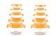 2 X 5pc Stackable Glass Food Storage Bowl Set with Lids, YELLOW, ONLY £7.99/SET