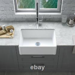 30 L x 20W White Ceramic Rectangle Single Bowl Farmhouse Apron kitchen Sink