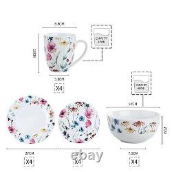 32 Pcs Porcelain Ceramic Dinnerware Dishes Set Dinner Dessert Plate Bowl Mug Set