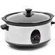 3.5l Slow Cooker Stainless Steel + Removable Inner Ceramic Bowl Steam Grill 200w