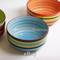 3 Bright Coloured Large Ceramic Cereal Bowls Soup Bowls, 15 CM, MANY DESIGNS