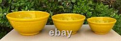 3 Vintage GAINEY CERAMICS Art Pottery Kitchen Mixing Bowls Planter Bowl Planters