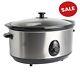 3l Slow Cooker Stainless Steel + Removable Inner Ceramic Bowl 180w 3 Settings