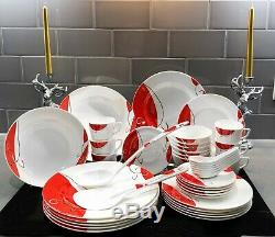 40 piece Melamine Dinner Set Tableware Dessert Soup Plate Bowl Home Outdoor