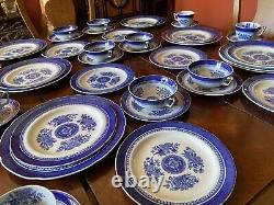 48 Piece Spode Fitzhugh Blue & White Pottery /Porcelain Dinner Service