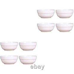 4 Pcs Extra Large Serving Bowl Pure White Ceramic Soup Noodle