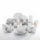 50-Pieces Complete Dinner Set Porcelain Crockery Dining for 6 Plates Bowls Cups