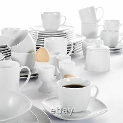 50-Pieces Complete Dinner Set Porcelain Crockery Dining for 6 Plates Bowls Cups