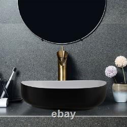 550x400x140mm Bathroom Wash Basin Ceramic Irregular Countertop Sink Black Bowl