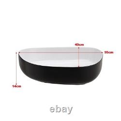 550x400x140mm Bathroom Wash Basin Ceramic Irregular Countertop Sink Black Bowl