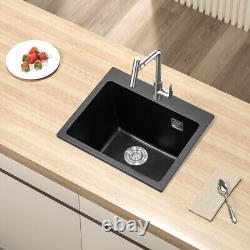 550x490mm Inset/Undermount Kitchen Sink Quartz Stone Single Bowl withDrainer Kit