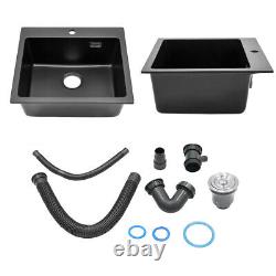 550x490mm Inset/Undermount Kitchen Sink Quartz Stone Single Bowl withDrainer Kit