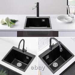55cm Undermount Quartz Stone Kitchen Sink Single Bowl Washing Catering&Waste Kit