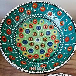 5x Evil Eye Pottery Bowl Set, Decorative Salad Meze Snack Tapas Bowls Set