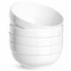 6 Ceramic Salad/Pasta Bowls, curry rice pudding breakfast cere, WHITE, Set of 4