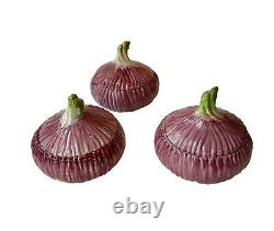 8 Neiman Marcus Italian Majolica Purple Onion bowls, hand painted