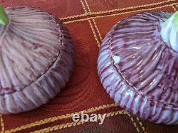 8 Neiman Marcus Italian Majolica Purple Onion bowls, hand painted