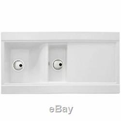 Abode AW1004 1.5 Bowl 1000mm x 510mm Fireclay Ceramic Sink in White FA9360