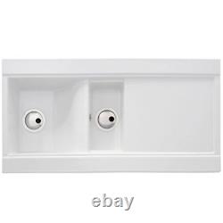 Abode AW1004 1.5 Bowl Tydal Fireclay Ceramic Sink in White
