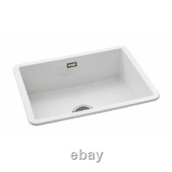 Abode AW1031 Sandon 1.0 Bowl Ceramic Kitchen Sink 595mm L x 460mm W White