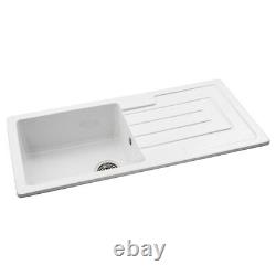 Abode Acton 1.0 Bowl Ceramic Kitchen Sink With Reversible Drainer 1000mm L x 500
