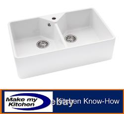 Abode Provincial Double Bowl Belfast Style Ceramic Sink