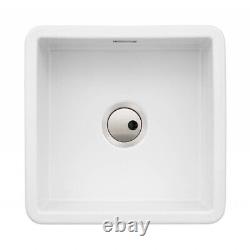 Abode Sandon 1.0 Bowl Ceramic Kitchen Sink 460mm L x 460mm W White