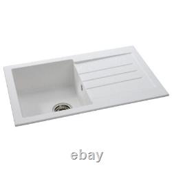 Abode Xcite 1.0 Bowl Granite Inset Kitchen Sink 780mm L x 500mm W Frost White