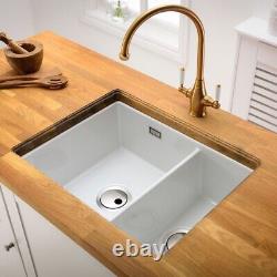 Abode sandon 1.5 bowl Undermount ceramic white sink