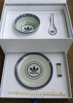 Adidas Originals Porcelain Tableware Bowl Plate Spoon Chopsticks rare limited