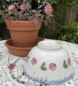 Antique 19th Century Spongeware Pottery Bowl