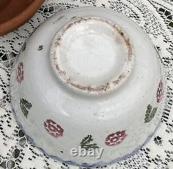 Antique 19th Century Spongeware Pottery Bowl