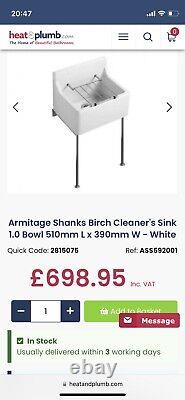 Armitage Shanks Birch Cleaner's Sink 1.0 Bowl 510mm L x 390mm W White