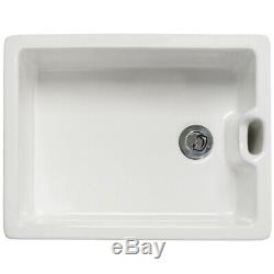 Astini Belfast 100 1.0 Bowl White Ceramic Kitchen Sink & Chrome Plug Waste