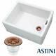 Astini Belfast 100 1.0 Bowl White Ceramic Kitchen Sink & Copper Strainer Waste