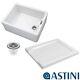 Astini Belfast 100 1.0 Bowl White Ceramic Kitchen Sink, Drainer & Strainer Waste
