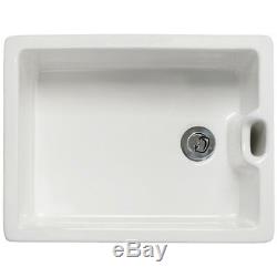 Astini Belfast 100 1.0 Bowl White Ceramic Kitchen Sink & Plug Waste