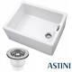 Astini Belfast 100 1.0 Bowl White Ceramic Kitchen Sink & Strainer Waste
