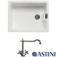 Astini Belfast 100 1.0 Bowl White Ceramic Kitchen Sink & Traditional 25411CH Tap