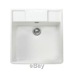 Astini Belfast 590 1.0 Bowl White Ceramic Kitchen Sink & Chrome Waste