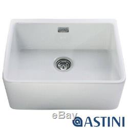 Astini Belfast 600 1.0 Bowl Gloss White Ceramic Butler Kitchen Sink & Waste