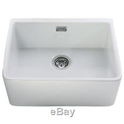 Astini Belfast 600 1.0 Bowl White Ceramic Kitchen Sink & Chrome Waste