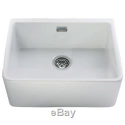 Astini Belfast 600 1.0 Bowl White Ceramic Kitchen Sink, Waste & Tap