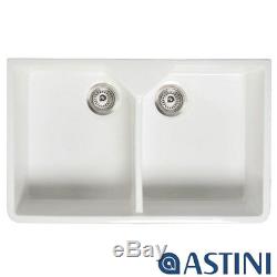Astini Belfast 800 2.0 Bowl White Ceramic Kitchen Sink & Waste